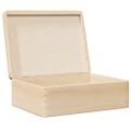 VidaXL Drevená krabička s vekom 40x30x13 cm masívna borovica