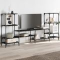 vidaXL TV skrinka čierna 206,5x28,5x95 cm kompozitné drevo