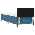 vidaXL Posteľ s pružinovým rámom Tmavomodrá 90 x 200 cm Zamat