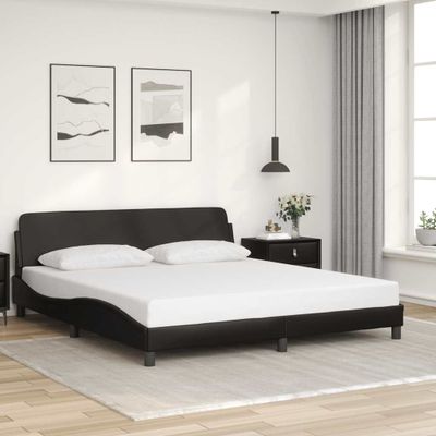 vidaXL Rám postele Dover čierny 180x200 cm umelá koža
