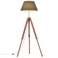 vidaXL Lampa na statíve medovo-hnedá a čierna 141 cm teakový masív