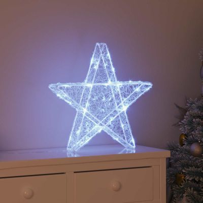 vidaXL 3D hviezda s 50 LED-i Studená biela 55 x 53.5 x 10 cm Akryl