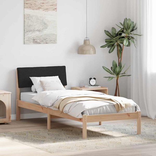vidaXL Rám postele Hnedá a čierna 80 x 200 cm Borovicový masív