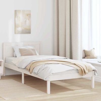 vidaXL Rám postele Biela 80 x 200 cm Borovicový masív