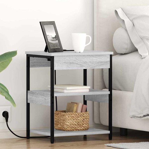 vidaXL Nočný stolík 2 pcs Sivý Sonoma 41 x 31 x 51 cm Kompozitné drevo