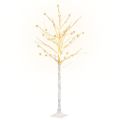 vidaXL LED strom s dizajnom bielej brezy 96 teplých bielych LED 180cm