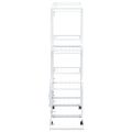 vidaXL Stojan na kvety s kolieskami 94,5x24,5x91,5 cm biely železný