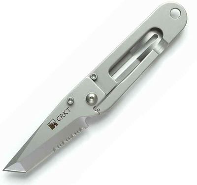 CRKT CR-5510 K.I.S.S. vreckový nôž 5,7 cm, čiastočné zúbkovanie, Bead Blasted, celooceľový