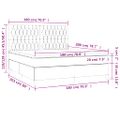 vidaXL Posteľ boxsping s matracom a LED bledosivá 180x200 cm zamat