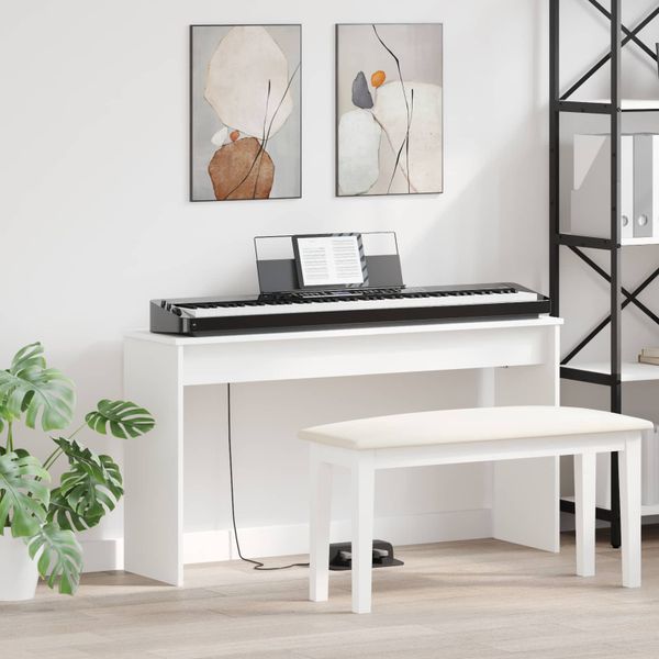 vidaXL Stojan na klávesy Biela 120 x 32 x 64 cm Kompozitné drevo