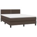 vidaXL Boxspring posteľ s matracom hnedá 140x190 cm umelá koža