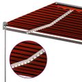 vidaXL Automatická markíza, LED a senzor vetra 6x3,5 m, oranžová/hnedá