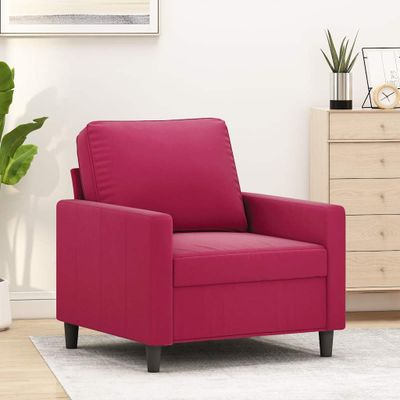 vidaXL Kreslo vínovo-červené 60 cm zamat