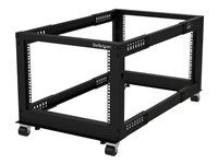 Adjustable Server Rack (4POSTRACK8U) - Stojanový rozvádzač open frame - 4 pozície - podlahové prevedenie - čierna - 8U