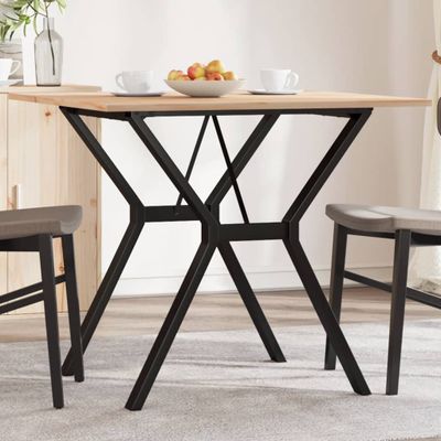vidaXL Jedálenský stolík v tvare Y 90x90x75 cm borovica a oceľ