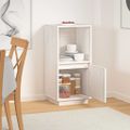 vidaXL Komoda biela 38x35x80 cm borovicový masív