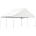 vidaXL Altánok so strechou, biely 4,46x5,88x3,75 m, polyetylén
