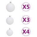 vidaXL Umelý vianočný stromček s LED a setom gulí a šiškami 180 cm