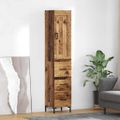 vidaXL Highboard Staré drevo 34,5 x 34 x 180 cm Kompozitné drevo