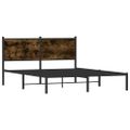 vidaXL Kovový posteľný rám bez matraca dymový dub 150x200 cm