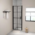 vidaXL Sprchové dvere čierne 81x195 cm tvrdené sklo