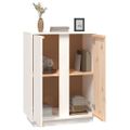 vidaXL Komoda biela 60x35x80 cm borovicový masív