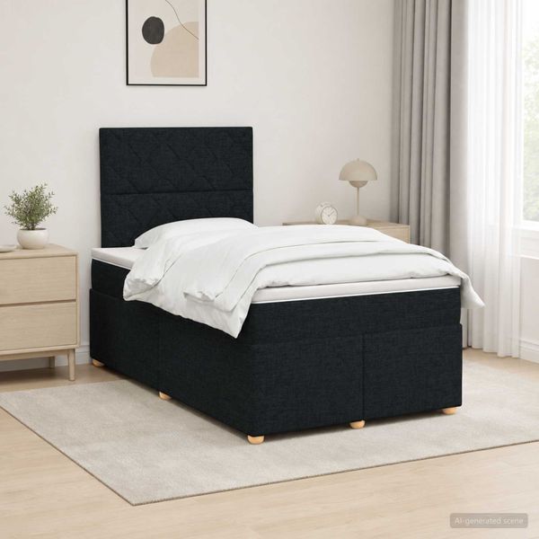 vidaXL Posteľ boxspring s matracom Čierna 120 x 190 cm Látka