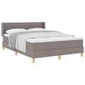 vidaXL Posteľ s pružinovým rámom Sivohnedá 200 x 140 cm látka