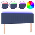vidaXL Čelo postele s LED modré 144x5x78/88 cm látka