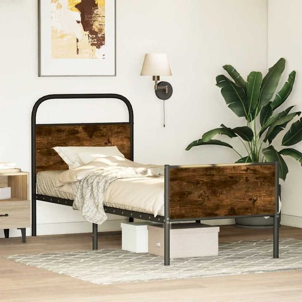 vidaXL Posteľný rám bez matraca 80x200 cm dub sonoma kompozitné drevo