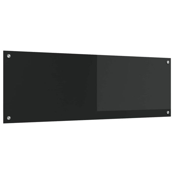 vidaXL Kuchynský obklad Čierna 120 x 40 cm tvrdené sklo