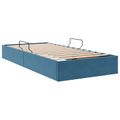 vidaXL Otomanový posteľný rám s úložiskom Tmavomodrá 90 x 200 cm Zamat