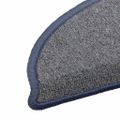 vidaXL Schodové rohože 15 ks 56x17x3 cm svetlosivé a modré polkruhové