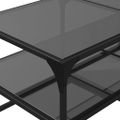vidaXL Konferenčné stolíky čierna sklenená doska 98,5x50x45 cm oceľ