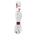 Predlžovací kábel EMOS P1417 / 7 m / 4 zásuvky / s vypínačom / biely / PVC / 1 mm2