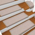 vidaXL Schodové rohože 15 ks 65x21x4 cm taupe s obdĺžnikovým okrajom