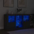 vidaXL Komoda s LED svetlami čierna 123x37x67 cm