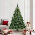 vidaXL Umelý vianočný stromček s 300 LED-i Zelená 210 cm PE a PVC