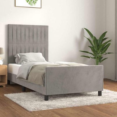 vidaXL Posteľ bez matraca bledosivý 80x200 cm zamat