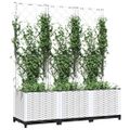 vidaXL Záhradný kvetináč s mriežkou biely 120x40x136 cm PP