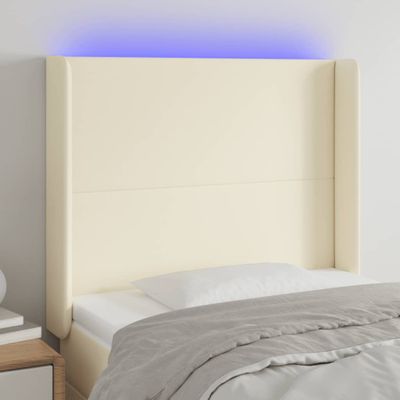 vidaXL Čelo postele krémové 103x16x118/128 cm umelá koža