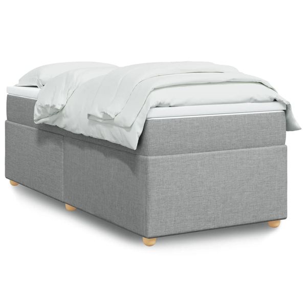 vidaXL Posteľný rám boxsping s matracom bledosivý 90x190 cm látka
