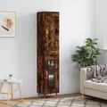 vidaXL Vysoká skrinka dymový dub 34,5x34x180 cm spracované drevo