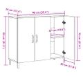 vidaXL Komoda staré drevo 90x34x80 cm kompozitné drevo