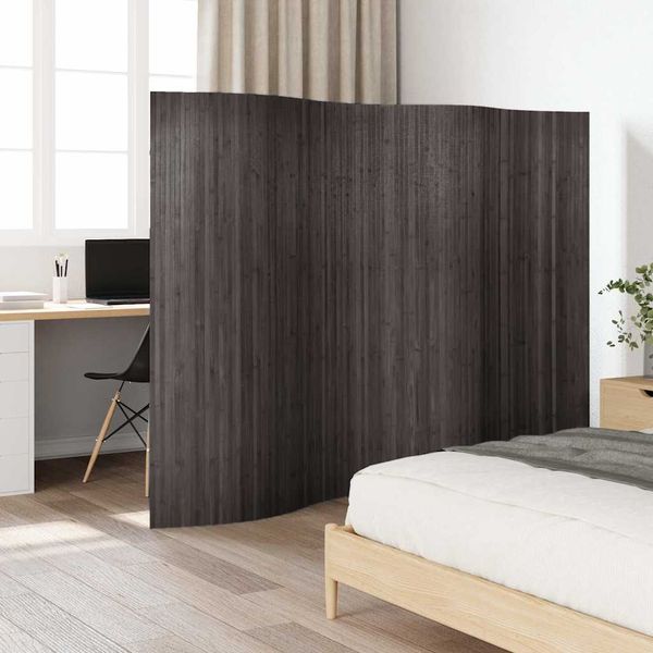 vidaXL Paraván z bambusu, sivý šírka 250 cm, výška 165 cm