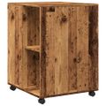 vidaXL Príručný stolík a kolieska staré drevo 55x60x78cm kompoz. drevo
