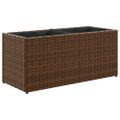 vidaXL Záhradný kvetináč s 2 nádobami hnedý 72x30x32 cm polyratan