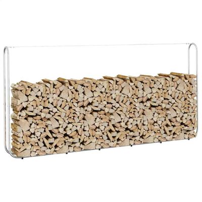 vidaXL Regál na krbové drevo 300x25x150 cm, pozinkovaná oceľ