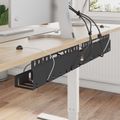vidaXL Úložný box na káble pod stôl 2 ks Čierna 43 x 9 x 11 cm Oceľ