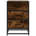 vidaXL Nočný stolík dymový dub 40x34,5x60 cm kompozitné drevo+kov